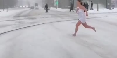 Wierd Woman Looking For Love On Russian Road