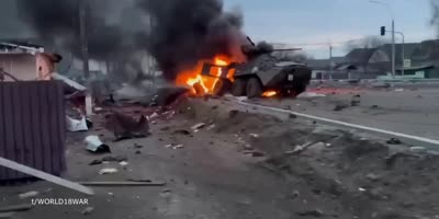 Destroyed Russian column
