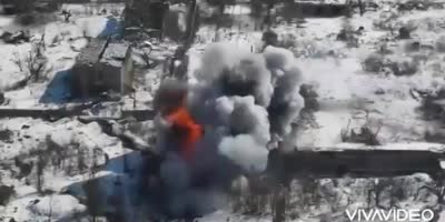 Airborne Forces have blown up a tank with anti-tank missile today