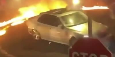 Driver Loses Control Of His Car And Drives Into Crowd.
