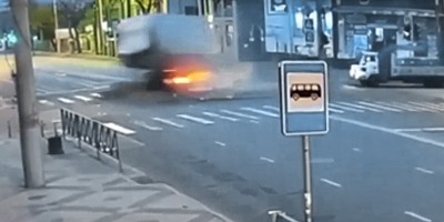 BMW Destroys Box Truck In Russia