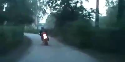 Biker Shows Middle Finger After Long Police Chase In Russia