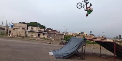Bike Stunt Fail During TV Interview.