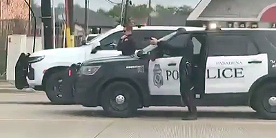 Driver Stumbles On Crazy Police Shootout in Texas