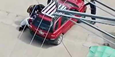 Red Car Driver Injures Two When Protesting Morons Assault Him In Chile