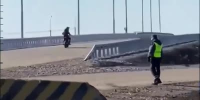 Russian Trooper Losing DUI Biker