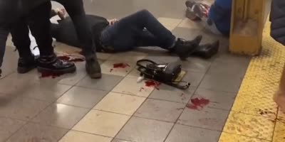 Several Injured In New York City Subway Station. Brooklyn. NY.