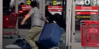 Thief Calmly Walks Out a California Target With a Bin Full of Stolen Merch