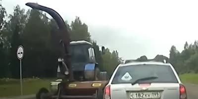 Funny Russian tractor driver