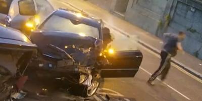 Crashing Stolen Benz In London