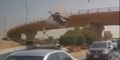 Car Falls From Overpass In Saudi Arabia