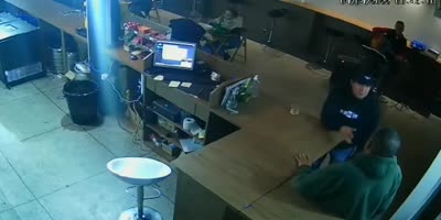 Former Cop Shoots Another Former Cop During Dispute In Brazilian Bar (2 angles)
