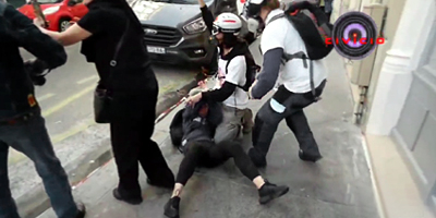 French Police Smack Down Female Protester