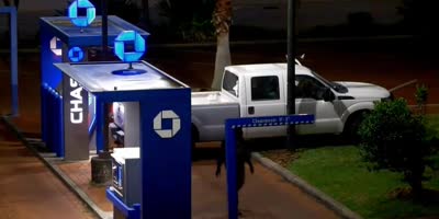 Pickup Truck Used To Steal ATM from Chase Bank in Orlando