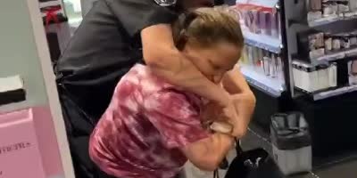 Woman Smacks Mall Security In Sephora After She Was Told To Leave.