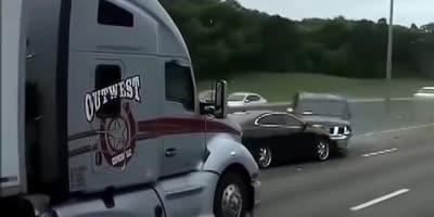 Truck eats accident