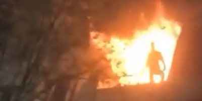 Man Jumps Out Of The Burning Apartment In Russia