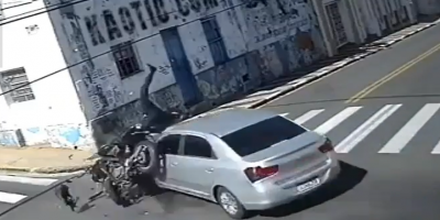 Brazil - Motorcycle accident on the street José Domingues