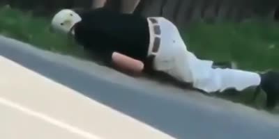 Faceplant and slide.