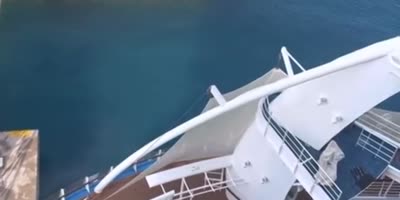Cruise Ship Crashing Into the Dock in Jamaica
