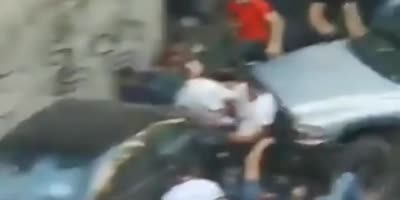 Mass Fight Interrupted By SUV In Lebanon