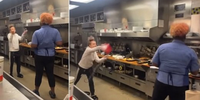 Waffle House filled with crackheads, fight explodes behind counter