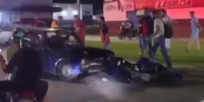 Driver Gets Bashed With Helmets In Brazilian Road Rage
