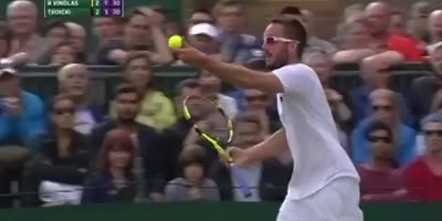 Tennis player gets extremely mad at the umpire