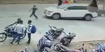 Drunk Man Ran Over By Benz SUV In India