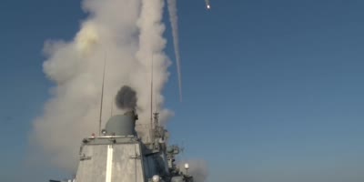 Russian Black Sea fleet firing on Western Weapon warehouses in Ukraine.