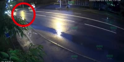 Elderly Lady Ends Her Day In The Road