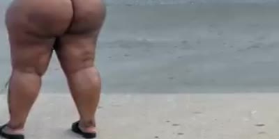 I Will Work For Clothes - Nude African BBW in Street