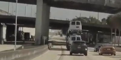 Van Flies Off Trailer After Crashing Into Fort Lauderdale Overpass