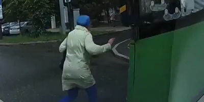 Elderly Woman Knocked Out By The Bus In Russia