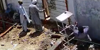 Careless Worker Steps On The Live Wire