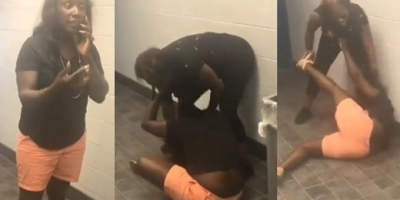 Mama beats SHIT outta ghetto thot in bathroom