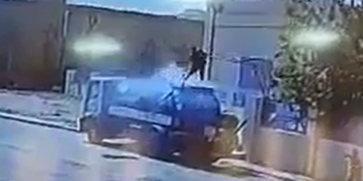 Saudi Water Truck Driver Lands Hard
