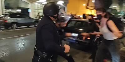 LAPD Work With Protester