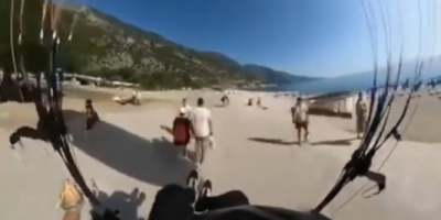 The Paraglider Hit Someone While Landing.