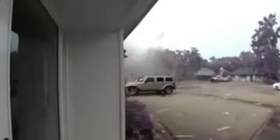 Lightning strikes her neighbor's tree