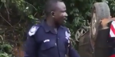 Ghana Police Officer Caught Transporting Drugs After Traffic Accident