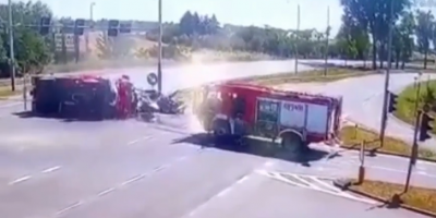 Fire engine accident in Poland.