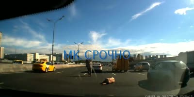 Moscow Man Falls From An Overpass