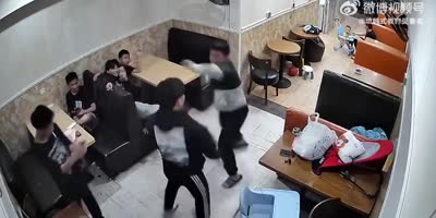 Chinese Dudes Fighting After Beer
