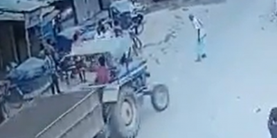 Old Useless Man Ran Over By Tractor