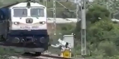 Man In White Hit By Train In India