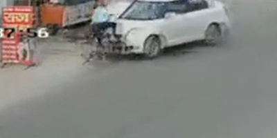 Cyclist Ran Over By Two Cars In India