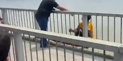 Man Falls Off The Bridge In India