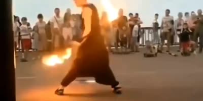 Fire Show Goes Wrong In Russia