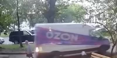 Old Moscow Woman Knocked Out By Reversing Delivery Truck